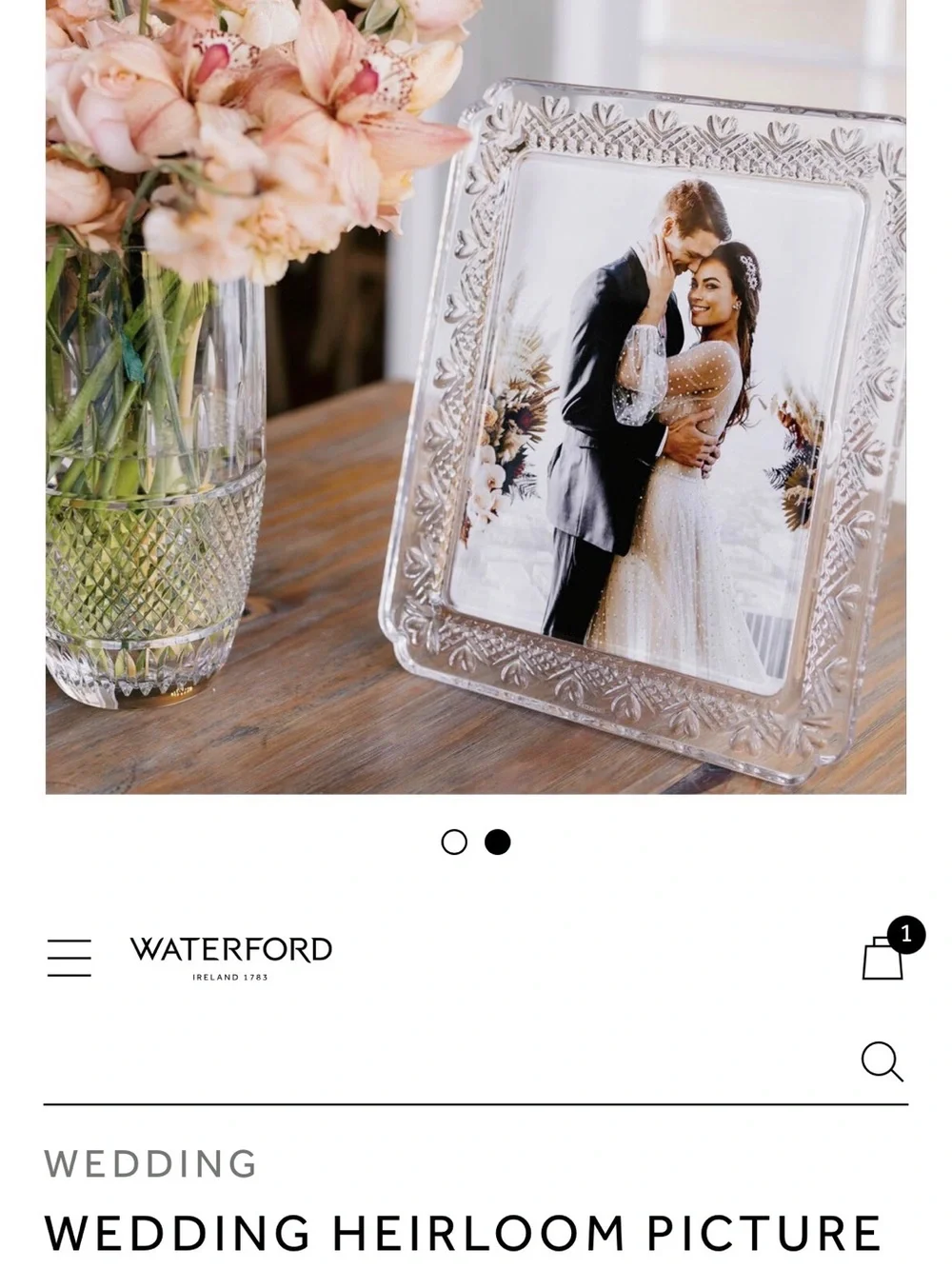 Waterford Crystal Clear Cut-Glass Picture Frame